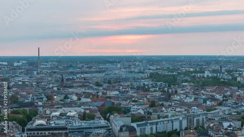 Wallpaper Mural Berlin Germany time lapse 4K, aerial view city skyline sunset timelapse Torontodigital.ca