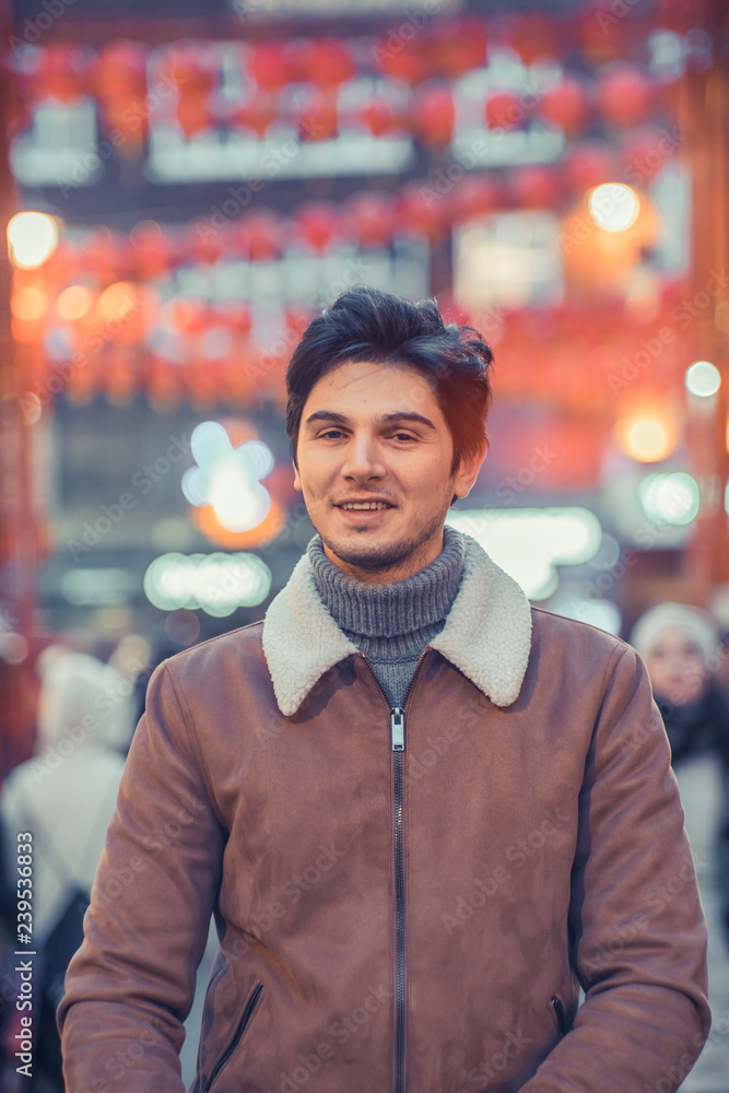Young man modelling on the street Young man modelling on the street