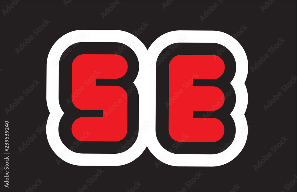 black white red alphabet letter se s e logo company icon design black white red alphabet letter se s e logo company icon design