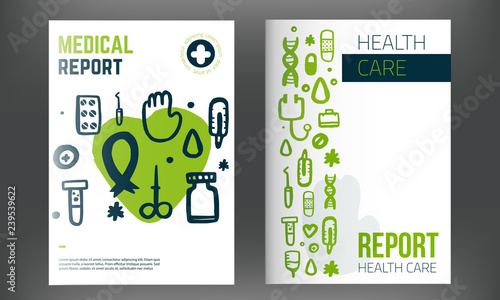 Medical Brochure template. Vector hospital banner abstract grunge geometric background. Vector hospital flyer, magazine