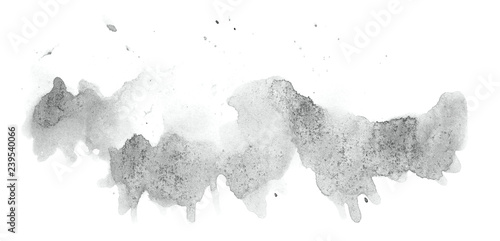 Abstract watercolor background hand-drawn on paper. Volumetric smoke elements. Neutral Gray color. For design, web, card, text, decoration, surfaces.