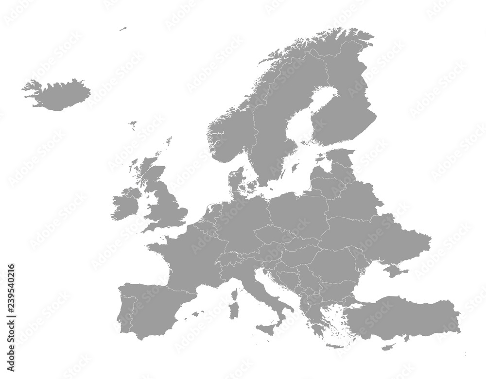 High quality map Europe with borders of the regions Stock Vector ...