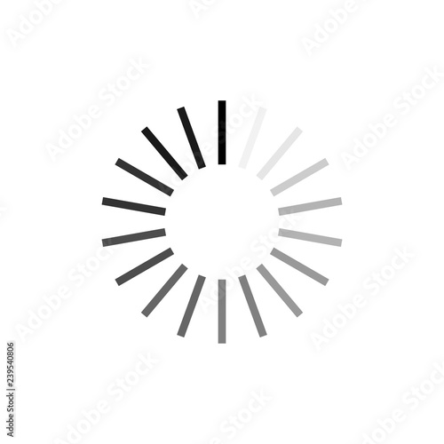 Loading circle icon. Vector illustration, flat design.