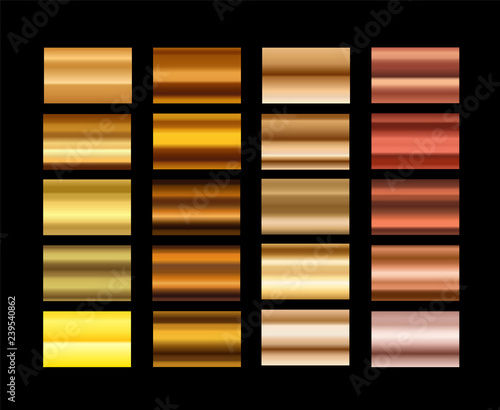 Different metal gradients vector set