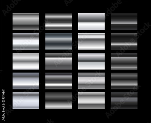 Different metal gradients vector set