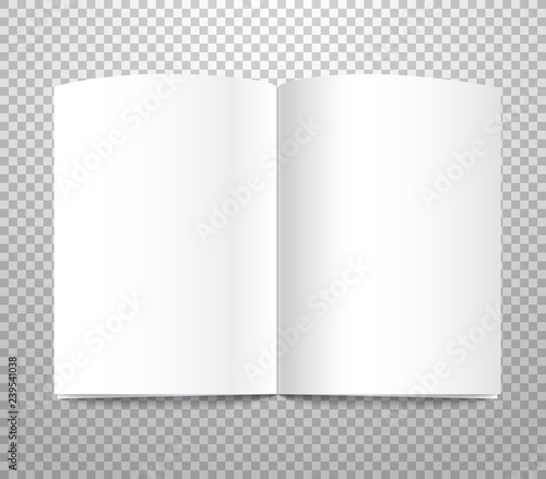 Blank white book for advertisement isolated on transparent background
