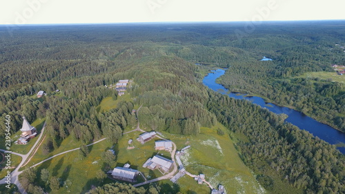 aerial view of lake