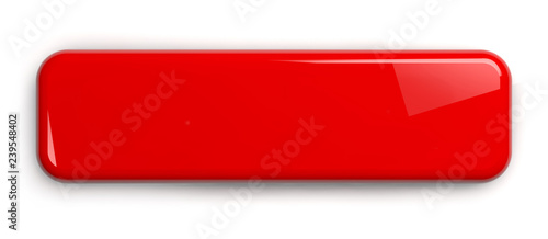 Red Button Label Sign Plate photo