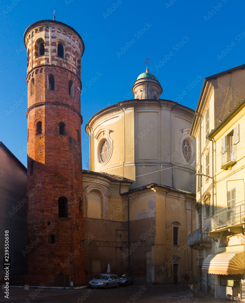 Old architectural sights in italian city Asti