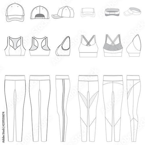 Vector template for Women's Work out Clothes