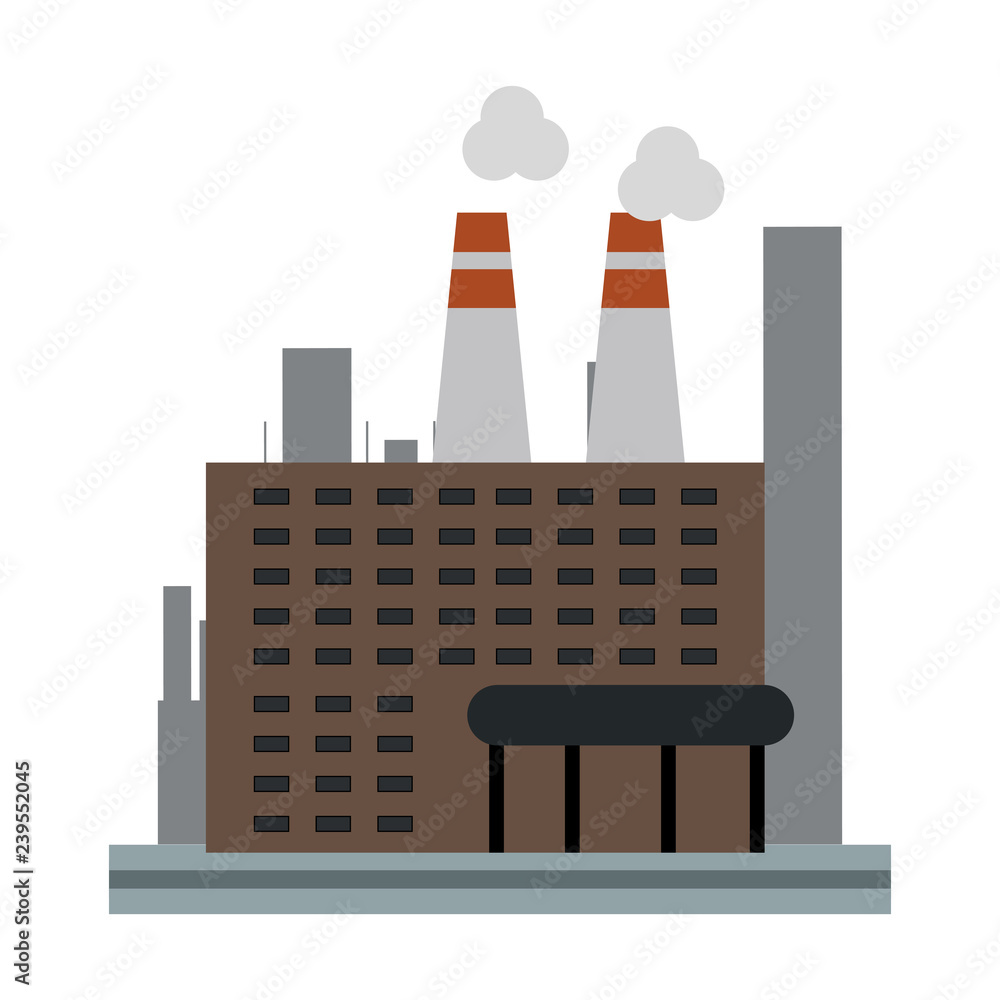 Naklejka premium Factory industry building isolated