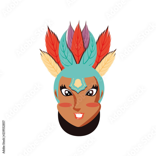 head of woman carnival dancer