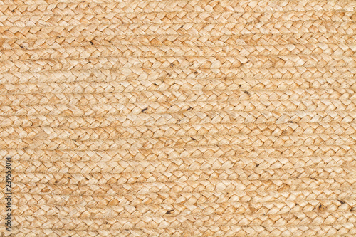 Textura fondo de alfombra de yute esparto. Vista de cerca photo