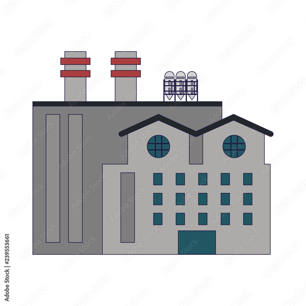 Factory industry building isolated Factory industry building isolated