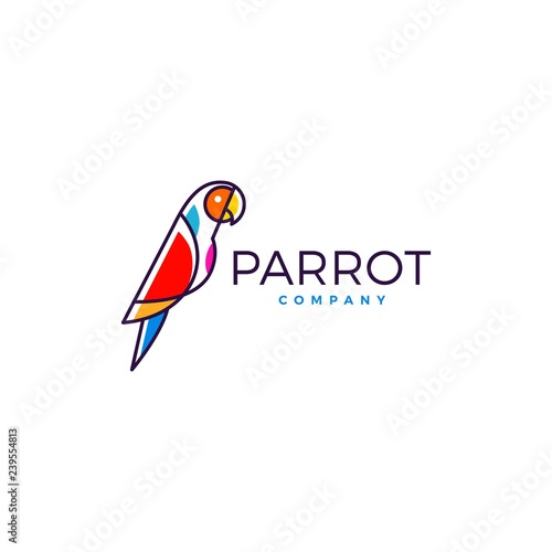 parrot logo bird vector illustration icon