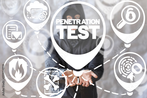 Foto Penetration test. Data Security Hacking Attack concept.