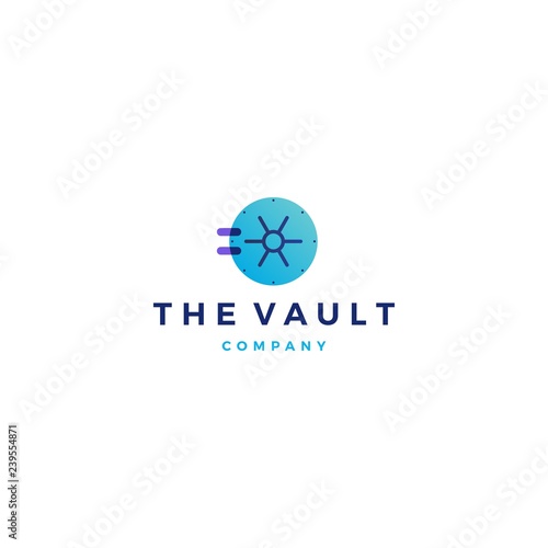 vault logo door vector icon illustration