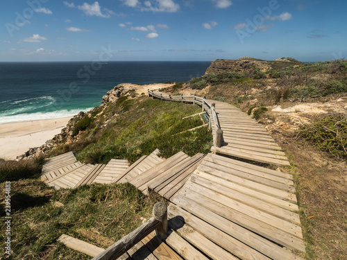 Scenic walk at the Cape Of Good Hope on the Cape Peninsula near Cape Town, South Africa. Cape of Good Hope is a famous tourist destination for South Africa visitors.