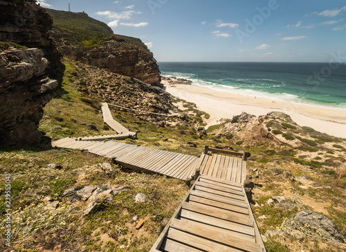 Scenic walk at the Cape Of Good Hope on the Cape Peninsula near Cape Town, South Africa. Cape of Good Hope is a famous tourist destination for South Africa visitors.