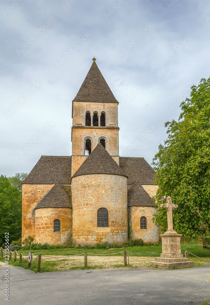The Romanesque church, Saint-Leon-sur-Vezere, France