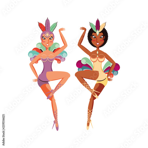 women carnival dancers avatar character