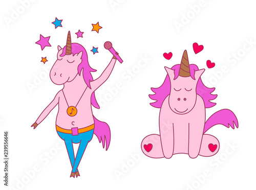 Unicorn pop star. A singing unicorn and love. 