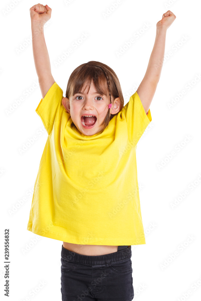 Kind Mädchen Freude glücklich freuen springen Erfolg erfolgreich Freisteller freigestellt isoliert Kind Mädchen Freude glücklich freuen springen Erfolg erfolgreich Freisteller freigestellt isoliert