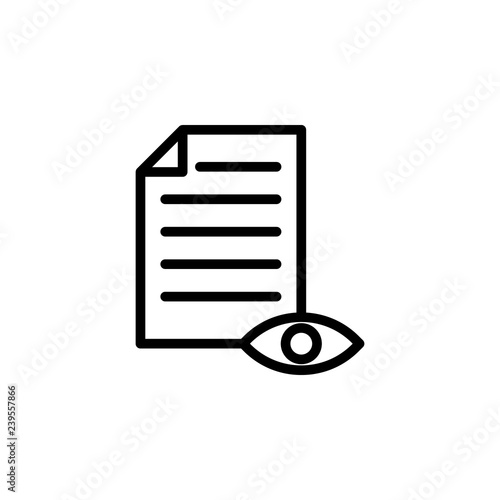 proof reading, eye, page icon. Can be used for web, logo, mobile app, UI, UX