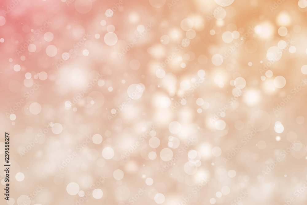 Shiny bokeh blur background. Glowing glitter circle particles holiday.
