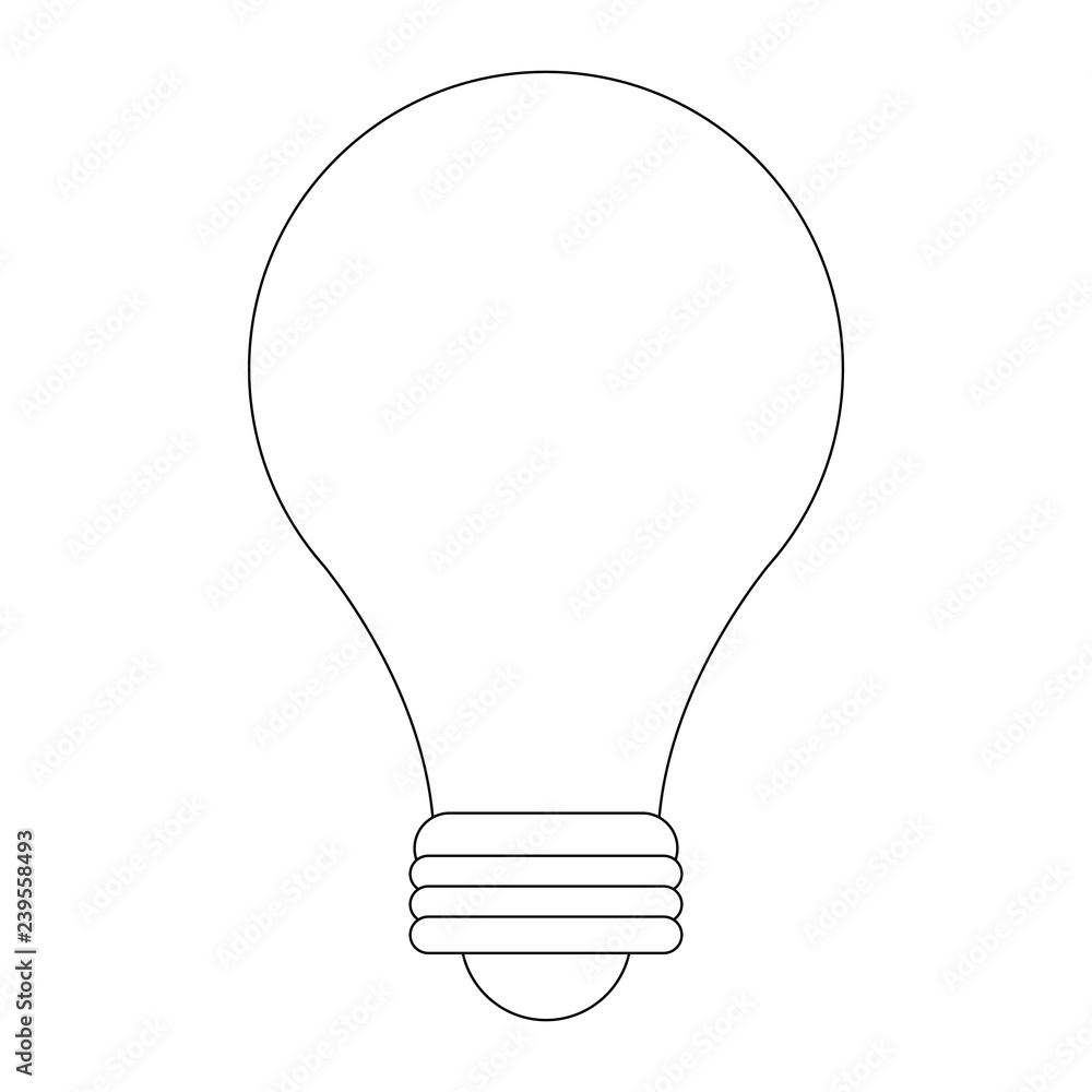 Fototapeta premium Bulb light symbol in black and white