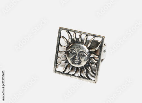 Decoration ring in the form of the sun