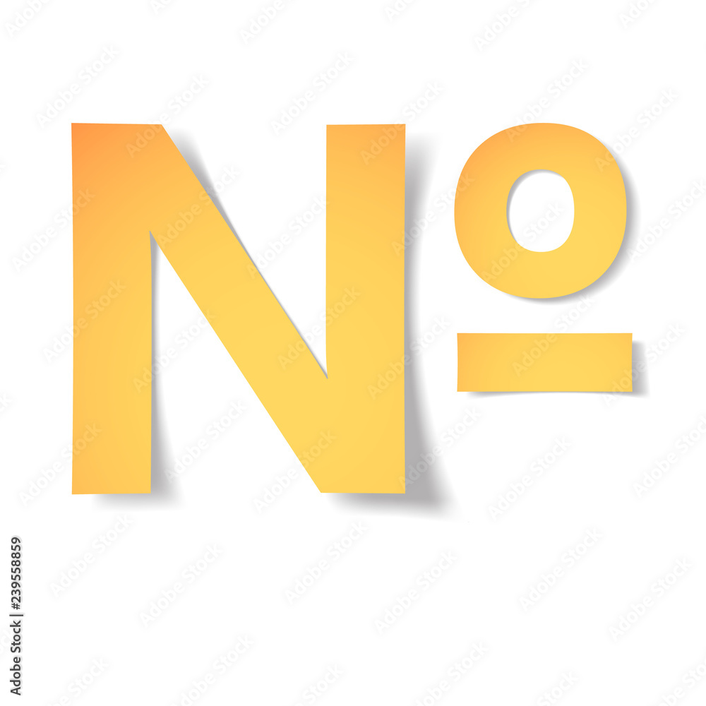 yellow-gold number mark carved from paper with soft shadow.Vector origami yellow-gold number mark carved from paper with soft shadow.Vector origami