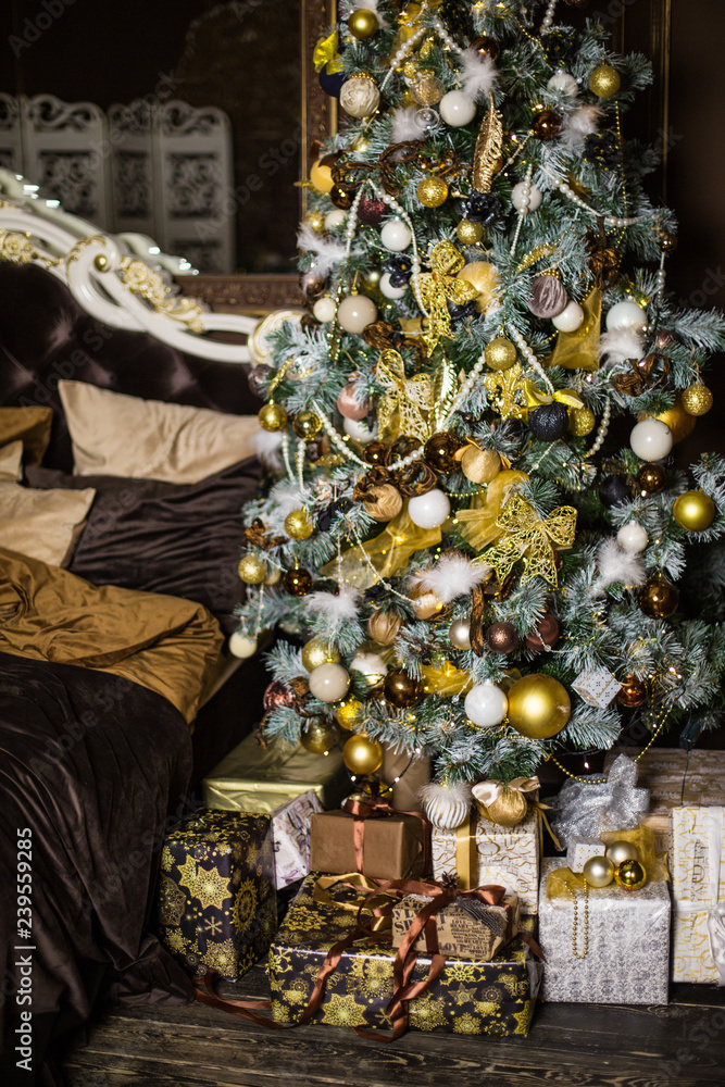 Fototapeta premium Christmas and New Year decorations