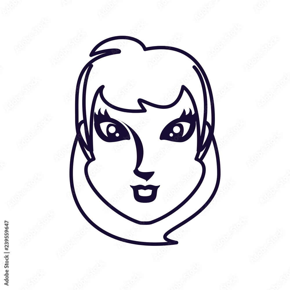 head of young woman avatar character head of young woman avatar character