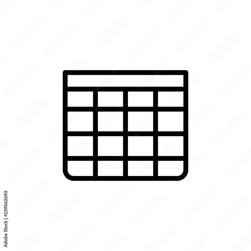 table icon. Can be used for web, logo, mobile app, UI, UX table icon. Can be used for web, logo, mobile app, UI, UX