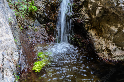 Waterfall in the end of Barranco del Infierno hiking trail.