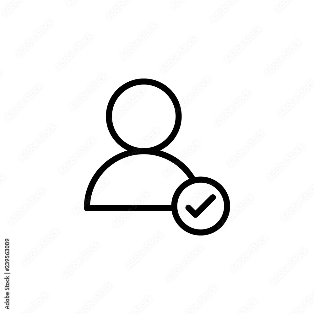 user, check mark icon. Can be used for web, logo, mobile app, UI, UX user, check mark icon. Can be used for web, logo, mobile app, UI, UX