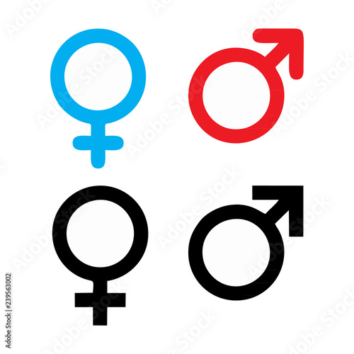 male and female symbol set logo