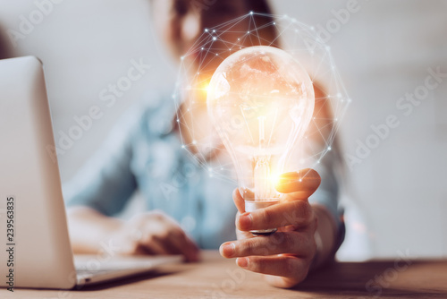 Creativity and innovative are keys to success.Concept of new idea and innovation light bulb.