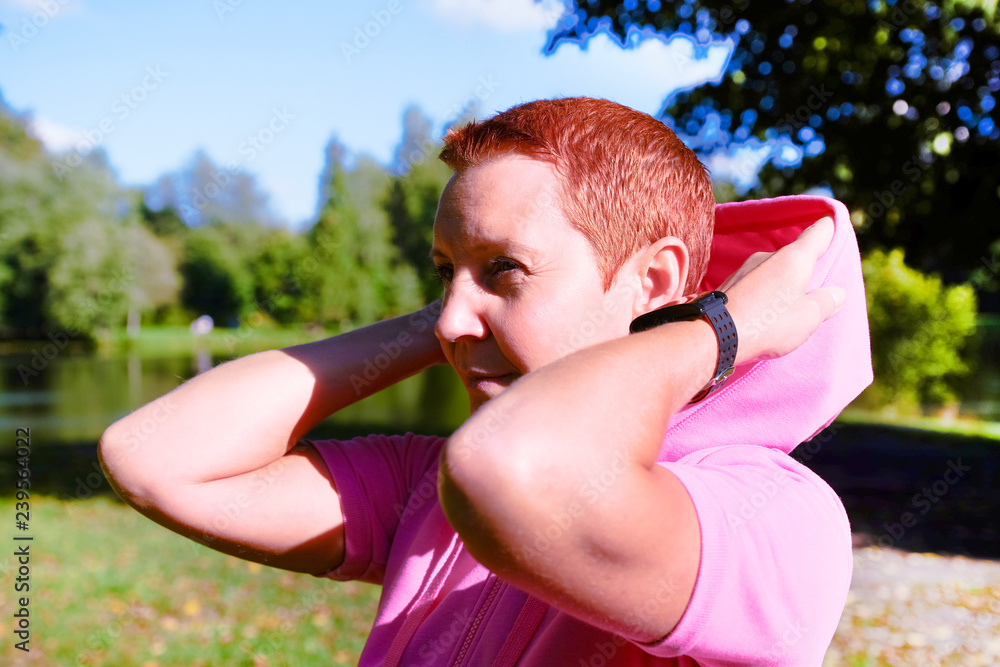 Girl in nature to conduct sports activities Girl in nature to conduct sports activities