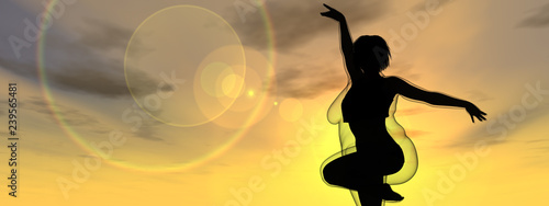 Fotografie Conceptual fat overweight obese female vs slim fit healthy body after weight loss or diet with muscles thin young woman over sunset