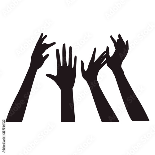 Hands up silhouette