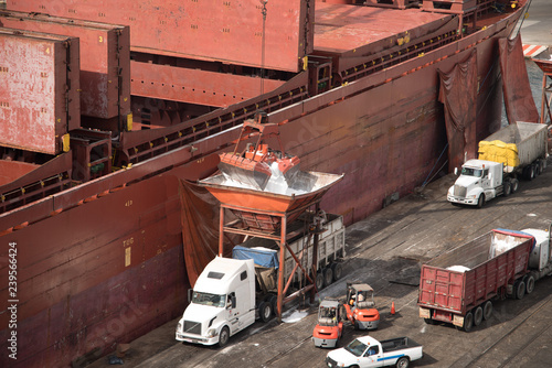 loading truck from a ship