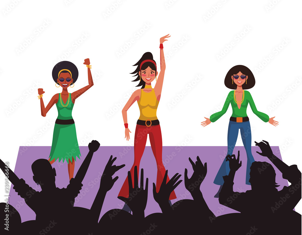 Naklejka premium Disco people cartoon