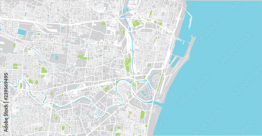 Urban vector city map of Chennai, India