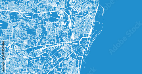 Urban vector city map of Chennai, India