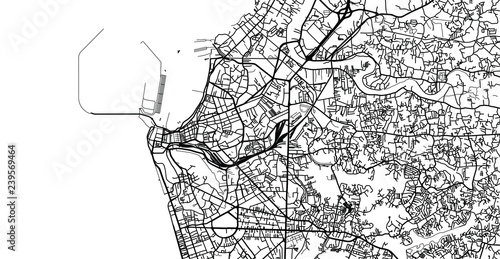 Urban vector city map of Colombo, Sri Lanka