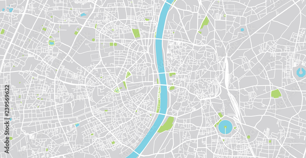 Urban vector city map of Ahmedabad, India Urban vector city map of Ahmedabad, India
