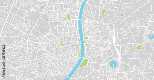 Canvas-taulu Urban vector city map of Ahmedabad, India