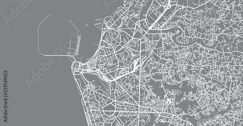 Urban vector city map of Colombo, Sri Lanka